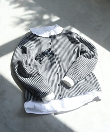 ギンガムジャガード ゆるっとカーディガン