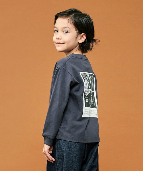 Lee（リー）の「Lee/リー【110-150㎝】バックプリントロングスリーブTシャツ (親子リンク対応)（Tシャツ/カットソー・キッズ・ホワイト/チャコール・110/120/130/140/150）」の2枚目の写真