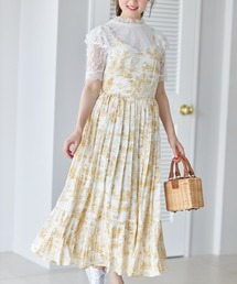 tocco closet | フリルレースブラウス＋トワルドジュイプリーツキャミワンピースセット(ワンピース)