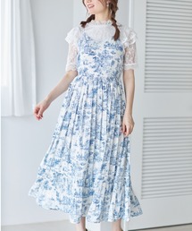 tocco closet | フリルレースブラウス＋トワルドジュイプリーツキャミワンピースセット(ワンピース)