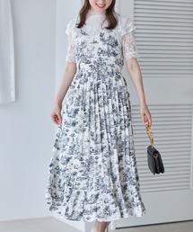 tocco closet | フリルレースブラウス＋トワルドジュイプリーツキャミワンピースセット(ワンピース)