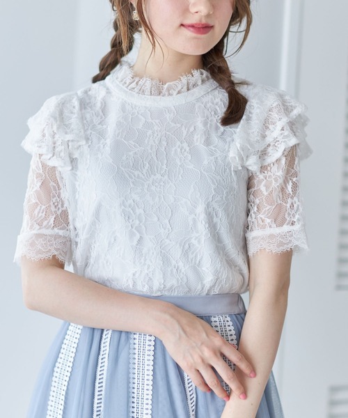 tocco closet（トッコ クローゼット）の「フリルレースブラウス