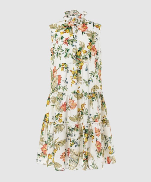 Erdem(アーデム)の「SLEEVELESS MINI DRESS WITH RUFFLE AT NECK(ワンピース・レディース・ホワイト・6)」の3枚目の写真