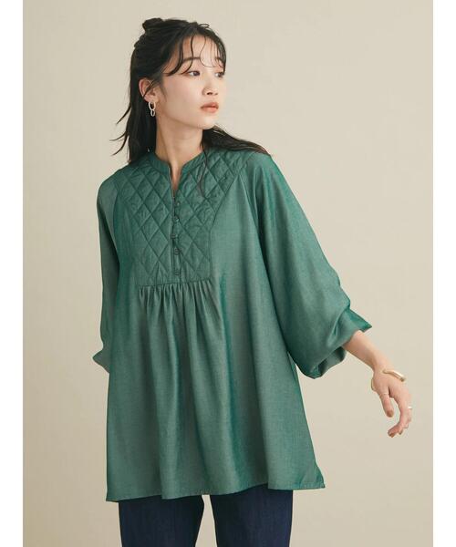 CRAFT STANDARD BOUTIQUE（クラフトスタンダードブティック）の「キルティング切替ブラウス　＊◆（シャツ/ブラウス・レディース・カーキ/マスタード/ネイビー/ブラウン・FREE）」の8枚目の写真