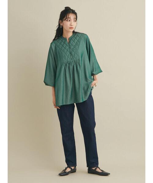 CRAFT STANDARD BOUTIQUE（クラフトスタンダードブティック）の「キルティング切替ブラウス　＊◆（シャツ/ブラウス・レディース・カーキ/マスタード/ネイビー/ブラウン・FREE）」の9枚目の写真