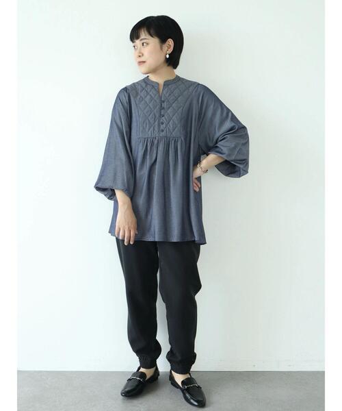 CRAFT STANDARD BOUTIQUE（クラフトスタンダードブティック）の「キルティング切替ブラウス　＊◆（シャツ/ブラウス・レディース・カーキ/マスタード/ネイビー/ブラウン・FREE）」の13枚目の写真