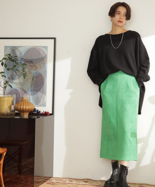 ROSE BUD(ローズバッド)の「インレイオーバープルオーバー(スウェット・レディース・ブラック/グレー/ライトグリーン・ONE SIZE)」の4枚目の写真