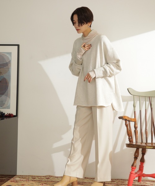 ROSE BUD(ローズバッド)の「インレイオーバープルオーバー(スウェット・レディース・ブラック/グレー/ライトグリーン・ONE SIZE)」の6枚目の写真