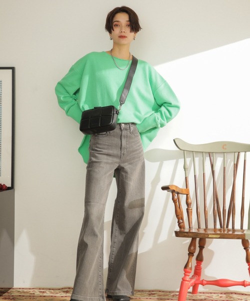 ROSE BUD(ローズバッド)の「インレイオーバープルオーバー(スウェット・レディース・ブラック/グレー/ライトグリーン・ONE SIZE)」の8枚目の写真
