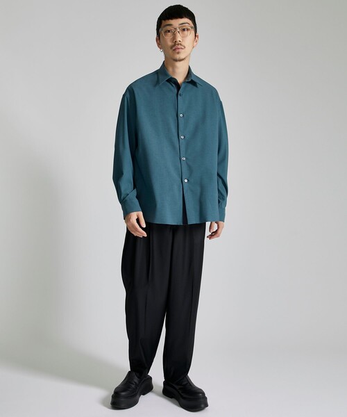 city(シティ)の「COLOR BLOCK PLACKET LS SHIRT/リラックスルーズシャツ(シャツ/ブラウス・メンズ・ライトグレー/ネイビー/ライトブルーグレー・1/2/3)」の4枚目の写真