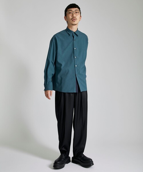 city(シティ)の「COLOR BLOCK PLACKET LS SHIRT/リラックスルーズシャツ(シャツ/ブラウス・メンズ・ライトグレー/ネイビー/ライトブルーグレー・1/2/3)」の5枚目の写真