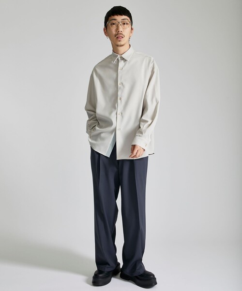 city(シティ)の「COLOR BLOCK PLACKET LS SHIRT/リラックスルーズシャツ(シャツ/ブラウス・メンズ・ライトグレー/ネイビー/ライトブルーグレー・1/2/3)」の15枚目の写真
