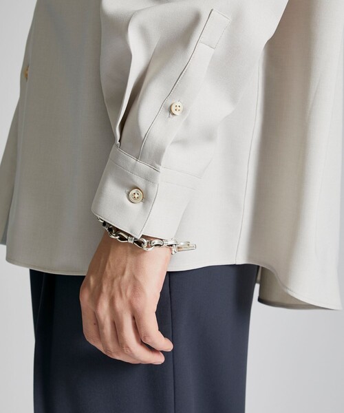 city(シティ)の「COLOR BLOCK PLACKET LS SHIRT/リラックスルーズシャツ(シャツ/ブラウス・メンズ・ライトグレー/ネイビー/ライトブルーグレー・1/2/3)」の22枚目の写真