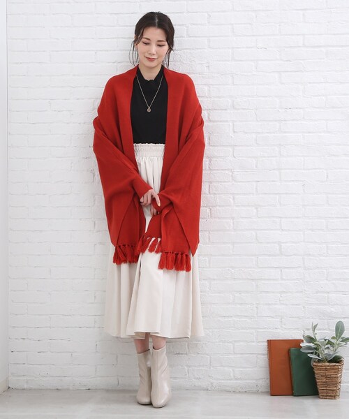 SHOO・LA・RUE(シューラルー)の「◆【ウエストが全部ゴム!】マイクロコール スカート(スカート・レディース・アイボリー/ブラック/ダークグリーン/マスタード/ブラウン系その他・00)」の11枚目の写真