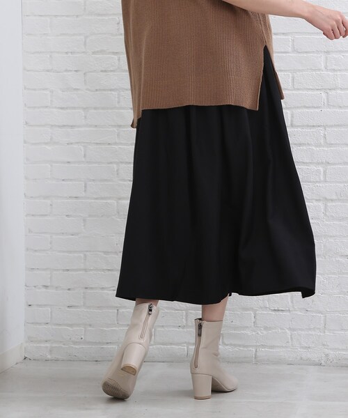 SHOO・LA・RUE(シューラルー)の「◆【ウエストが全部ゴム!】マイクロコール スカート(スカート・レディース・アイボリー/ブラック/ダークグリーン/マスタード/ブラウン系その他・00)」の7枚目の写真