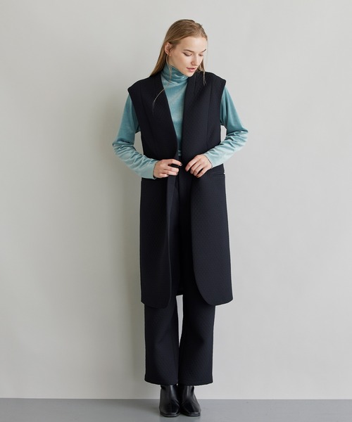 NOISE MAKER（ノイズメーカー）の「ノーカラーロングベスト（ベスト・レディース・ブラック・36/38）」の2枚目の写真