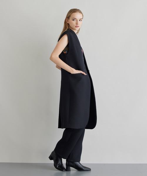 NOISE MAKER（ノイズメーカー）の「ノーカラーロングベスト（ベスト・レディース・ブラック・36/38）」の3枚目の写真