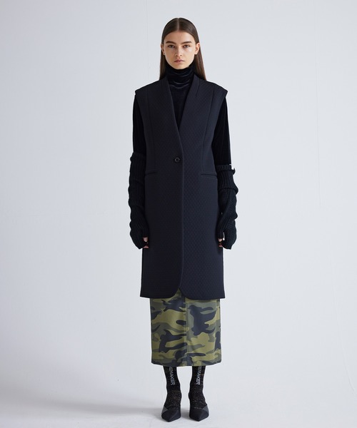 NOISE MAKER（ノイズメーカー）の「ノーカラーロングベスト（ベスト・レディース・ブラック・36/38）」の6枚目の写真