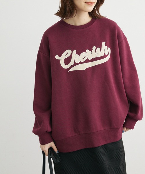 RAY CASSIN FAVORI（レイカズンフェバリ）の「・RAY CASSIN サテンロゴ刺繍スウェット＊（スウェット・レディース・アイボリー/ボルドー/グリーン/ブラック・FREE）」の4枚目の写真