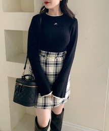 OLIVE des OLIVE | 胸刺繍プチハイフレア袖ニット(ニット/セーター)