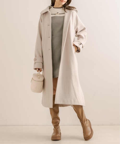 OLIVE des OLIVE（オリーブデオリーブ）の「胸刺繍プチハイフレア袖ニット（ニット/セーター・レディース・オフホワイト/ブラック/ブラウン・FREE）」の10枚目の写真