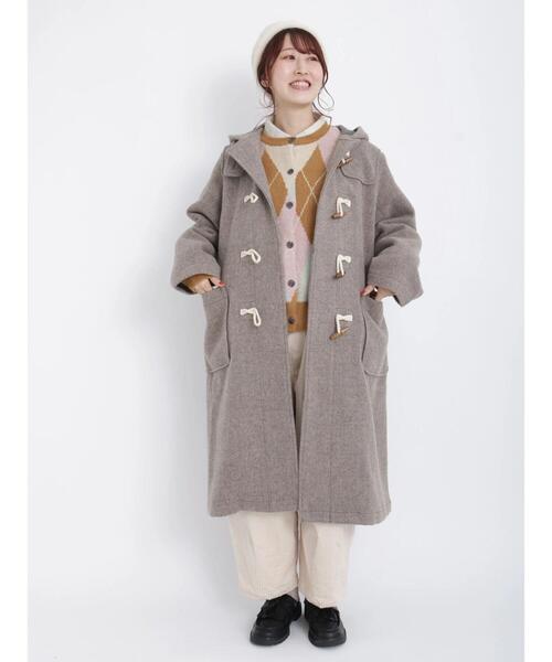 Samansa Mos2（サマンサ モスモス）の「アーガイル柄ニットカーディガン（カーディガン/ボレロ・レディース・ブラウン/オレンジ/ベージュ/ネイビー・ﾌﾘ-）」の6枚目の写真