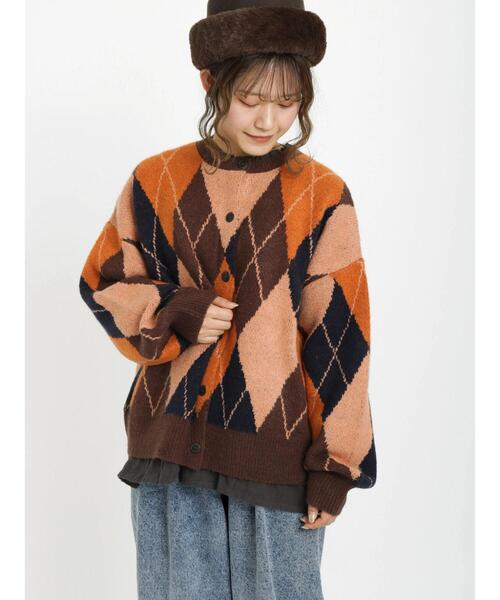 Samansa Mos2（サマンサ モスモス）の「アーガイル柄ニット