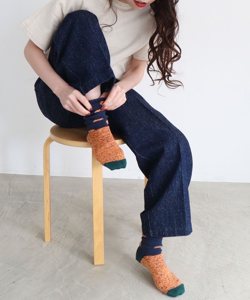 l'atelier du savon（アトリエドサボン）の「●特別なドットくつした（ソックス/靴下・レディース・ホワイト/ネイビー・FREE）」の13枚目の写真