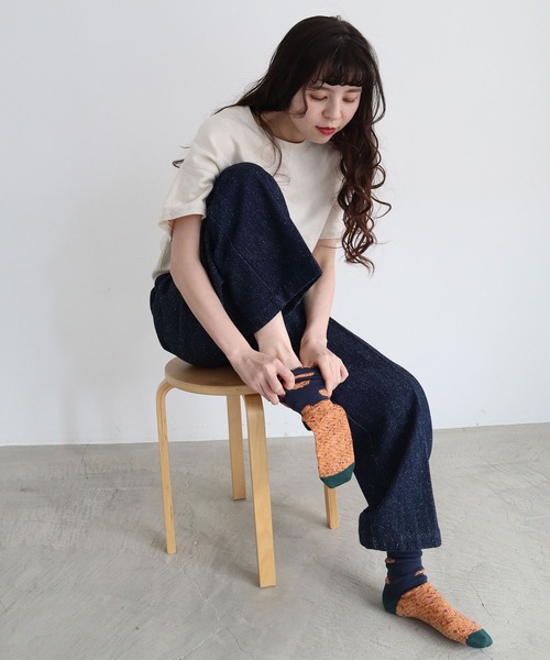 l'atelier du savon（アトリエドサボン）の「●特別なドットくつした（ソックス/靴下・レディース・ホワイト/ネイビー・FREE）」の9枚目の写真