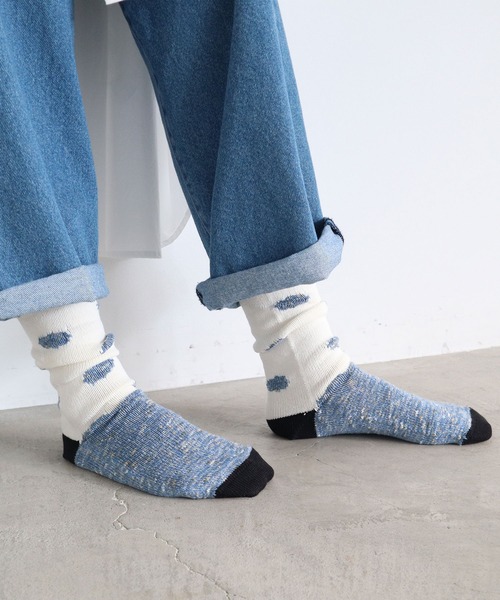 l'atelier du savon（アトリエドサボン）の「●特別なドットくつした（ソックス/靴下・レディース・ホワイト/ネイビー・FREE）」の7枚目の写真