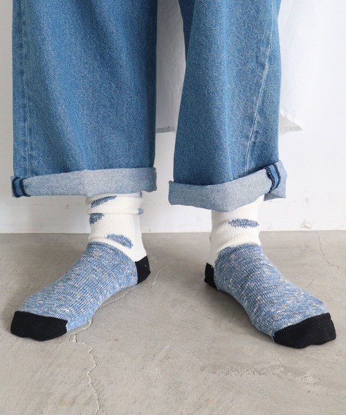 l'atelier du savon（アトリエドサボン）の「●特別なドットくつした（ソックス/靴下・レディース・ホワイト/ネイビー・FREE）」の8枚目の写真
