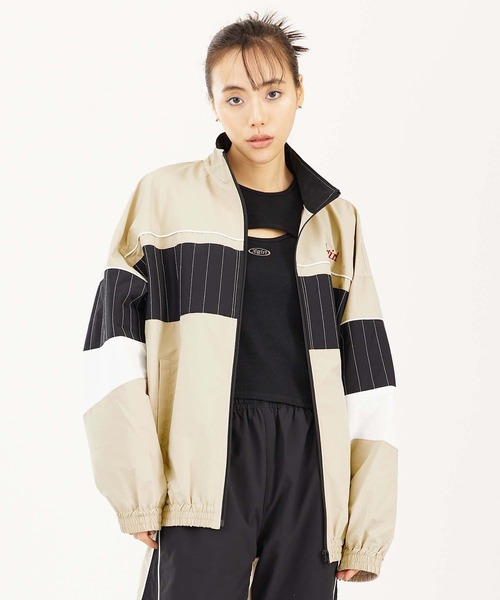 X-girl（エックスガール）の「PANELED TRACK JACKET（ブルゾン・レディース・ブラック/グリーン/ベージュ・S/M）」の18枚目の写真
