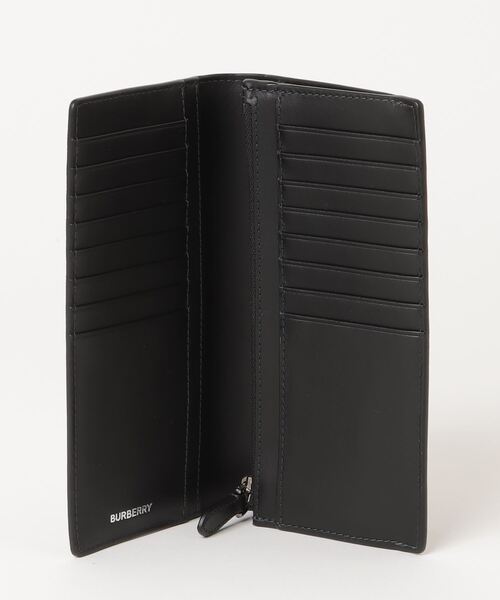 BURBERRY（バーバリー）の「BURBERRY CHECK & LEATHER CONTINENTAL WALLET バーバリー チェック アンド レザー 2つ折り長財布（財布・レディース・チャコール・FREE）」の4枚目の写真
