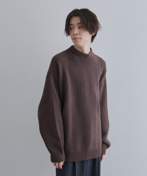JUNRED（ジュンレッド）の「スフレニットモックネックプルオーバー（ニット/セーター・メンズ・ミント/ネイビー/ダークブラウン・M/L/LL）」の10枚目の写真