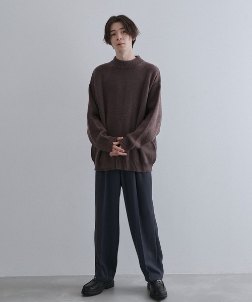 JUNRED（ジュンレッド）の「スフレニットモックネックプルオーバー（ニット/セーター・メンズ・ミント/ネイビー/ダークブラウン・M/L/LL）」の20枚目の写真