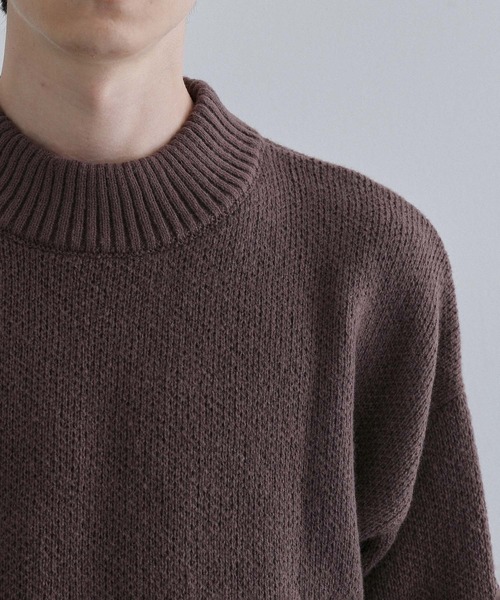 JUNRED（ジュンレッド）の「スフレニットモックネックプルオーバー（ニット/セーター・メンズ・ミント/ネイビー/ダークブラウン・M/L/LL）」の6枚目の写真