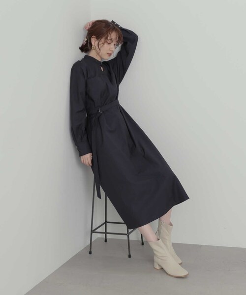 N.(N. Natural Beauty Basic)(エヌエヌナチュラルビューティーベーシック)の「◆トライアングルオープンワンピース(ワンピース・レディース・グレー/ベージュ/ライトグリーン・MEDIUM)」の18枚目の写真