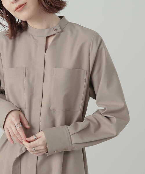 N.(N. Natural Beauty Basic)(エヌエヌナチュラルビューティーベーシック)の「◆トライアングルオープンワンピース(ワンピース・レディース・グレー/ベージュ/ライトグリーン・MEDIUM)」の13枚目の写真