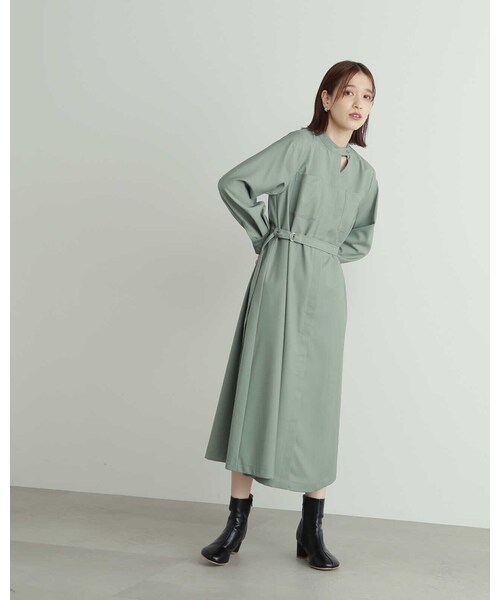 N.(N. Natural Beauty Basic)(エヌエヌナチュラルビューティーベーシック)の「◆トライアングルオープンワンピース(ワンピース・レディース・グレー/ベージュ/ライトグリーン・MEDIUM)」の17枚目の写真