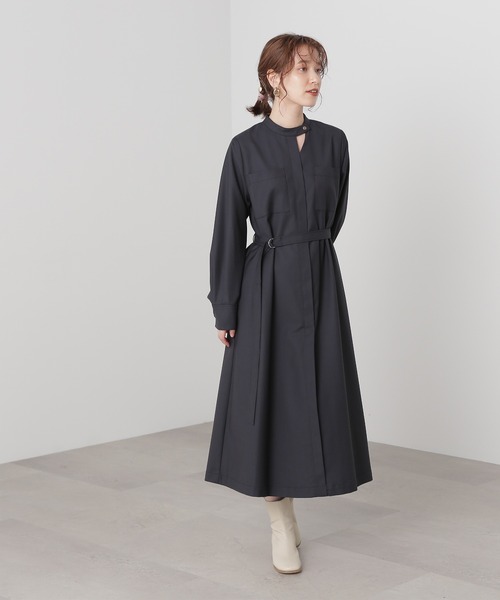 N.(N. Natural Beauty Basic)(エヌエヌナチュラルビューティーベーシック)の「◆トライアングルオープンワンピース(ワンピース・レディース・グレー/ベージュ/ライトグリーン・MEDIUM)」の7枚目の写真