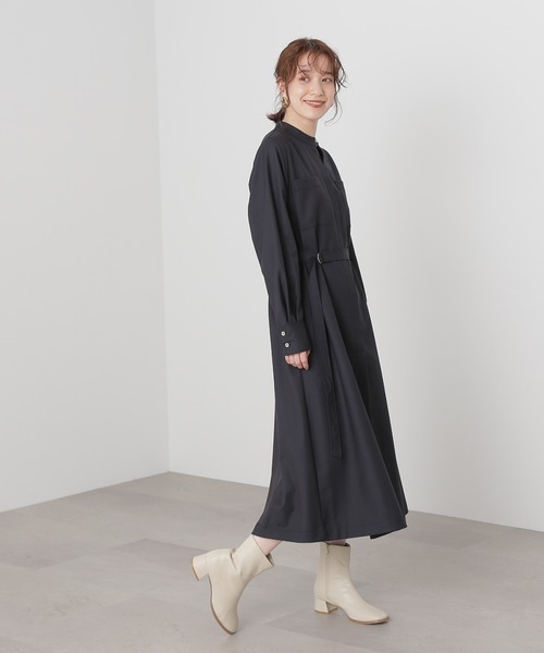 N.(N. Natural Beauty Basic)(エヌエヌナチュラルビューティーベーシック)の「◆トライアングルオープンワンピース(ワンピース・レディース・グレー/ベージュ/ライトグリーン・MEDIUM)」の9枚目の写真