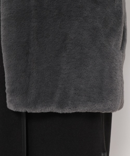 mysty woman（ミスティウーマン）の「ファーベストＳＥＴコート 176102（ノーカラーコート・レディース・モカ/アイボリー/ブラック・FREE）」の8枚目の写真