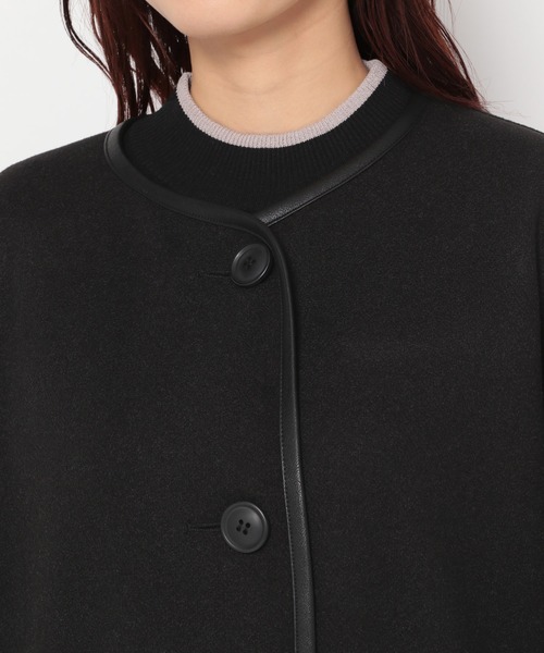 mysty woman（ミスティウーマン）の「ファーベストＳＥＴコート 176102（ノーカラーコート・レディース・モカ/アイボリー/ブラック・FREE）」の12枚目の写真