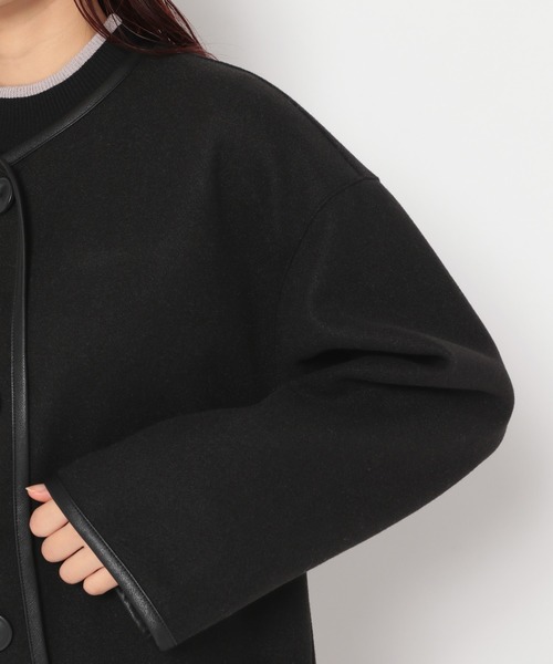 mysty woman（ミスティウーマン）の「ファーベストＳＥＴコート 176102（ノーカラーコート・レディース・モカ/アイボリー/ブラック・FREE）」の6枚目の写真