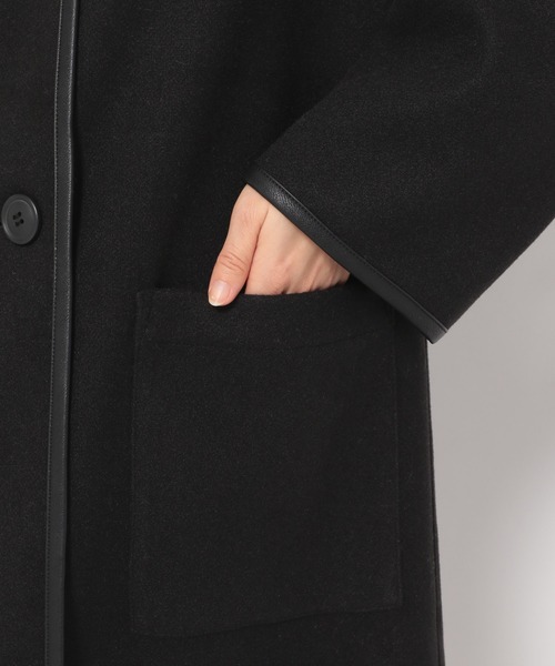 mysty woman（ミスティウーマン）の「ファーベストＳＥＴコート 176102（ノーカラーコート・レディース・モカ/アイボリー/ブラック・FREE）」の9枚目の写真