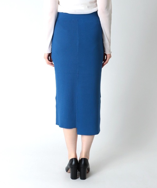 TITE IN THE STORE（ティテ　インザ　ストア）の「【セットアップ可能】イレギュラーヘムニットタイトスカート（スカート・レディース・ピンク/ブルー/オレンジ/ブラック・38）」の9枚目の写真