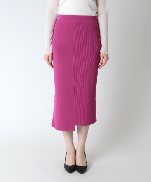 TITE IN THE STORE（ティテ　インザ　ストア）の「【セットアップ可能】イレギュラーヘムニットタイトスカート（スカート・レディース・ピンク/ブルー/オレンジ/ブラック・38）」の14枚目の写真