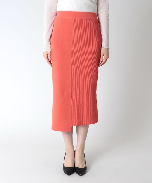 TITE IN THE STORE（ティテ　インザ　ストア）の「【セットアップ可能】イレギュラーヘムニットタイトスカート（スカート・レディース・ピンク/ブルー/オレンジ/ブラック・38）」の16枚目の写真