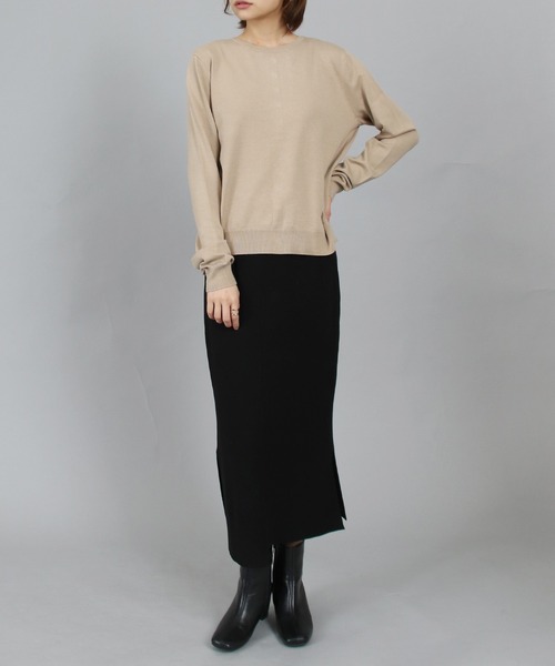 TITE IN THE STORE（ティテ　インザ　ストア）の「【セットアップ可能】イレギュラーヘムニットタイトスカート（スカート・レディース・ピンク/ブルー/オレンジ/ブラック・38）」の21枚目の写真