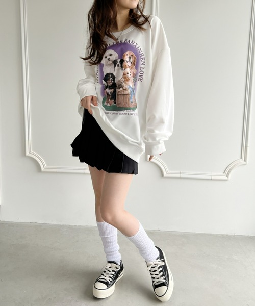 Loueme(ルエム)の「【23S/S 春夏新作】ドッグプリントオーバースウェット(スウェット・レディース・ホワイト・FREE)」の5枚目の写真